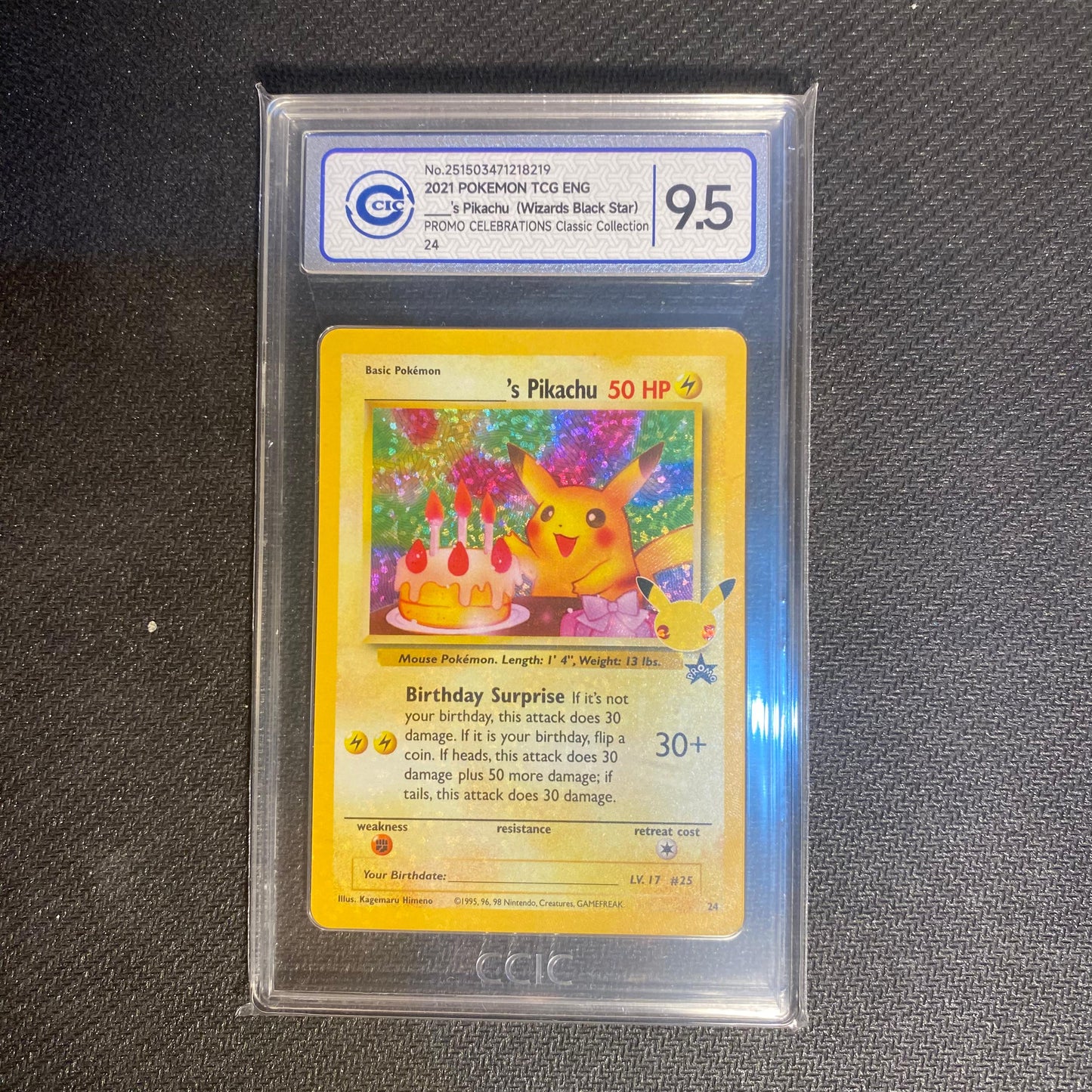 Birthday Pikachu 24 2021 Pokemon Holo Celebrations Classic A